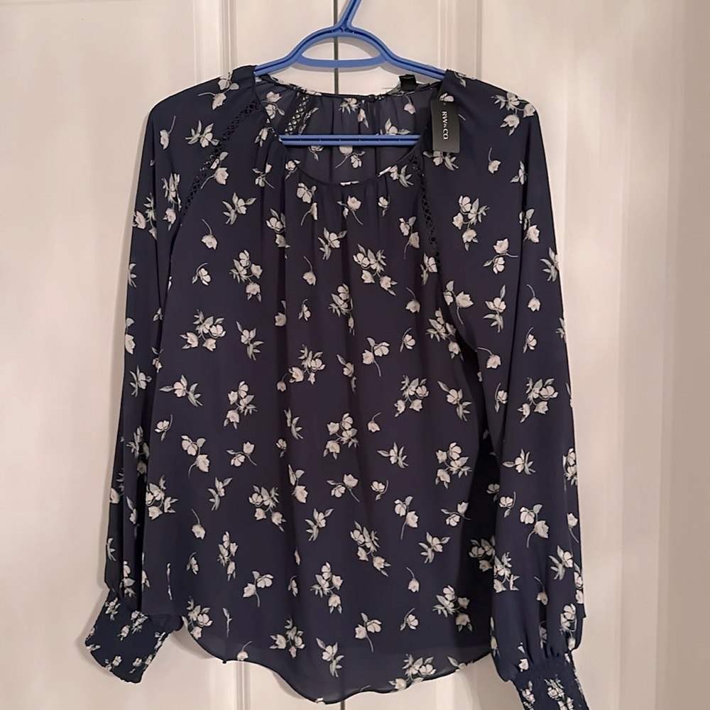 RW&co blue blouse brand new with tags